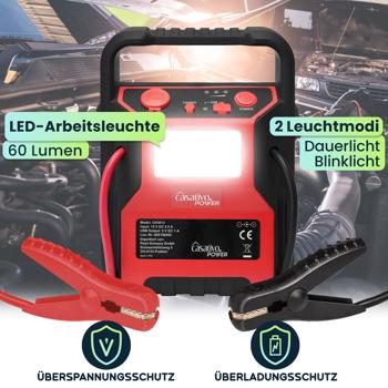 Preview: 5-in-1 Starthilfe Booster mit Powerbank & Luftkompressor (600A/17bar) – Akku-Starthilfe mit 9000mAh, LED-Lampe, 12V-Ausgang
