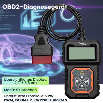 Preview: OBD2-Diagnosegerät für Auto-Fehlersuche – liest & löscht Fehlercodes, erkennt Motordaten in Echtzeit, kompatibel mit Benzin- & Diesel-Fahrzeugen