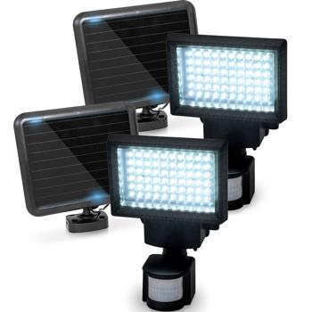 2 projecteurs muraux LED solaires avec détecteur de mouvement – pour plus de sécurité autour de chez vous – éclairage puissant de 600 lm pour jardin et cour