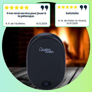 Preview: Chauffe-mains USB 2 en 1 avec batterie de secours, 10 000 mAh, noir – pour vous réchauffer les mains tout en chargeant votre smartphone