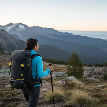 Preview: Geräumiger Wanderrucksack 50L – leichter Trekkingrucksack mit Hüftgurt, ergonomischem Design & viel Stauraum, für Reisen & Outdoor-Abenteuer