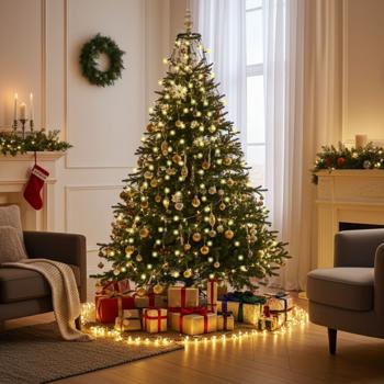 SmartLife Tannenbaum-Überwurf-Lichterkette - 200 dimmbare LEDs IP65 - App & Sprachsteuerung mit Alexa/Google Assistant - Musik-Sync - Warmweiss 20m