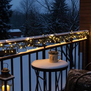 LED Lichterkette warmweiss - 1512 LEDs, 11m Länge, 7 Lichtmuster & Timer - Ideal für Innen- & Aussenbereiche (IP44), grünes Kabel