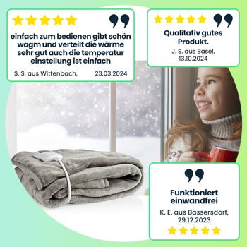 Preview: Heizdecke 180x130 cm – beheizbare Wärmedecke mit Timer & LED-Display – kuschelig, waschbar & energieeffizient – ideal für gemütliche Wärme & Entspannung