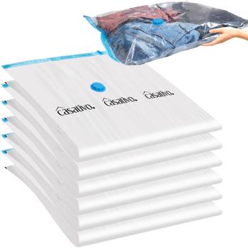 Preview: set di 6 sacchetti salvaspazio L, 60 x 80 cm, a compressione con l‘aspirapolvere, sacchetti per riporre indumenti stagionali, piumoni e coperte