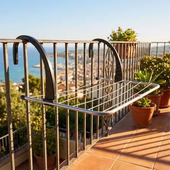 Preview: Genialer mobiler Wäscheständer zum Einhängen an Heizkörpern und Balkongeländern, Wäschetrocknergestell mit 3 m Kapazität, platzsparend einsetzbar