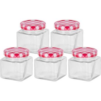 Preview: Vorratsgläser 5er Set 50ml - Luftdichte Marmeladengläser mit Deckel für Lebensmittel - Glas Behälter zum Einkochen & Aufbewahren