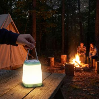Tragbare LED Camping Laterne mit Seilkordel – 3 Helligkeiten, batteriebetrieben, warmweiss, leicht & robust – Ideal für Camping, Garten & Notfälle