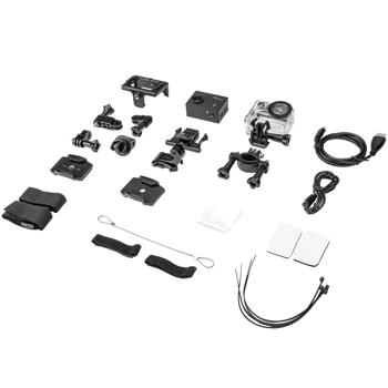 Preview: Caméra sport 4K Ultra HD – caméra embarquée avec boîtier étanche, écran LCD, Wi-Fi, micro et haut-parleur, idéale pour cyclistes, skieurs et plongeurs