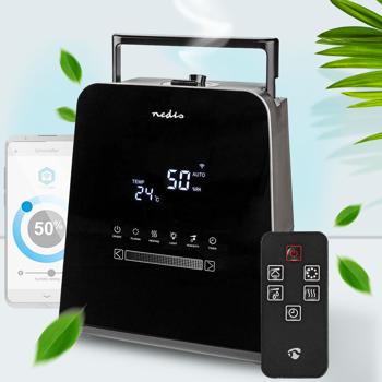 Preview: Smarter 5.5L Ultraschallbefeuchter, 110W - mit Hygrometer, Aromafunktion, App, Fernbedienung & Display - schwarz, für optimales Raumklima