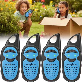 Set di 4 walkie-talkie per bambini, ricetrasmittenti con portata di 3 km, 3 canali 446 MHz, funzione PTT, gioco outdoor ideale per piccoli esploratori, regalo