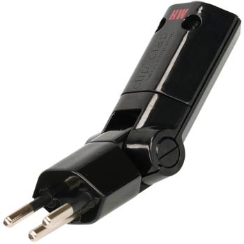 Preview: Adaptateur de Prise Murale Pivotant et Pliable Type 12 Noir - Angle 180° Vertical / 130° Horizontal - 250V 10A - Flexible & Réutilisable