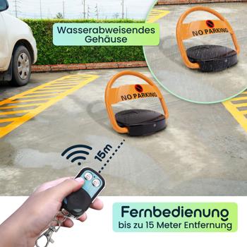 Preview: Robuste automatische Parkplatz Sperre, solarbetrieben, mit Fernbedienung, Alarmfunktion, Schutz von Privat- oder Firmenparkplatz
