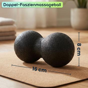 Preview: 2er-Set Duo-Faszienmassage-Bälle für punktuelle Rückenmassage - Gezielte Verspannungslösung-Faszientraining-Muskellockerung - Ø 8 & 12 cm