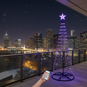 Preview: Albero di Natale a LED a forma di cono, 570 LED multicolore, 300 cm