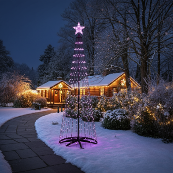 Preview: Albero di Natale a LED a forma di cono, 570 LED multicolore, 300 cm