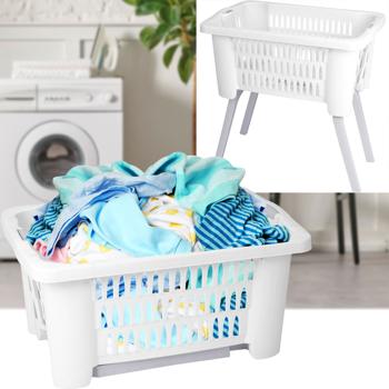 Wäschekorb mit Beinen, weiss, 60 x 40 x 60 cm