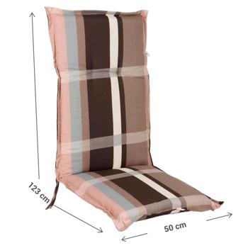 Preview: Coussin pour chaise haute motif carreaux, marron 123 x 50 x 6 cm