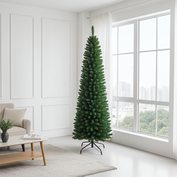 Preview: Künstlicher Weihnachtsbaum 180cm dunkelgrün - Ideal für jede Wohnung & Büro - Wiederverwendbar - Platzsparend lagerbar - Polyvinyl - Schneller Aufbau