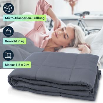 Preview: Komfort Gewichtsdecke 150 x 200cm, 7kg – Premium Baumwolle & Glasperlen für tiefe Entspannung, besseren Schlaf & Stressreduktion