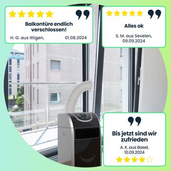 Preview: XXL Fenster Abdichtung für mobile Klimaanlagen, für den Abluftschlauch – Maximale Kühlung, einfache Montage, effektiv und robust