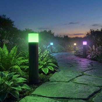 Preview: Luce da giardino Premium Smartlife: ZigBee, RGB, luce bianca calda, controllo tramite app- Robusta luce da sentiero in alluminio, 2700K, resistente alle intemperie IP65