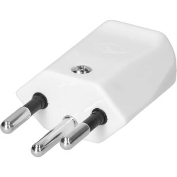 Fiche Prise Suisse T12 Blanc à Visser - L+N+PE 10A 250V Thermoplastique - Câble D 8.5mm - Électricité Max Hauri