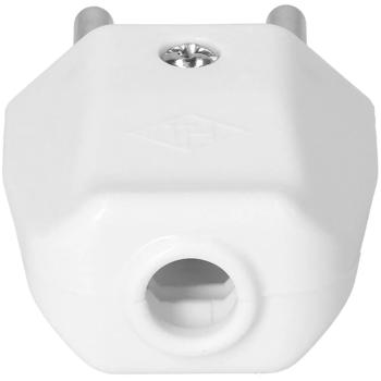 Preview: Fiche Prise Suisse T12 Blanc à Visser - L+N+PE 10A 250V Thermoplastique - Câble D 8.5mm - Électricité Max Hauri
