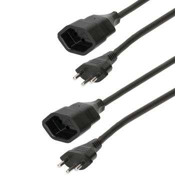 Preview: Set di 2 prolunghe robuste, nero, 9 m ciascuna – 3 poli con presa – cavo di alimentazione flessibile e durevole per casa, giardino e officina