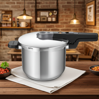 Preview: Autocuiseur Acier Inoxydable 6L Ø 25 cm - Cuisson douce vapeur, rapide & économe en énergie - Tous feux, induction, soupape sécurité incluse