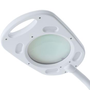 Preview: Lampada d‘ingrandimento a LED, ingrandimento 5x, braccio articolato, 5W, 450 lumen - Ausilio di lettura preciso e luce da lavoro per cosmetici, artigianato, riparazioni