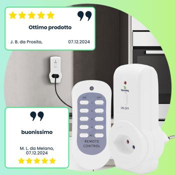 Preview: set di 6 prese radiocomandate T13 con telecomando - controllo wireless per i dispositivi, a lungo raggio, efficiente dal punto di vista energetico e facile da usare, ideale per la casa