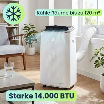 Preview: Mobile 14.000 BTU Klimaanlage - weiss, Top Kühlung & Entfeuchtung mit App-Steuerung - Leistungsstarkes und flexibeles Klimagerät auf Rollen