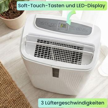 Preview: Mobile Klimaanlage mit 12.000 BTU, leistungsstark & leise, mit Entfeuchter, Timer & App-Steuerung, auf Rollen für flexiblen Einsatz in jedem Raum