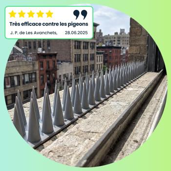 Preview: Pics à Pigeons Répulsifs Anti-Oiseaux 5,4m - Modules 45cm Gris Polycarbonate UV - Protection Balcon Fenêtre Toit - Installation Facile