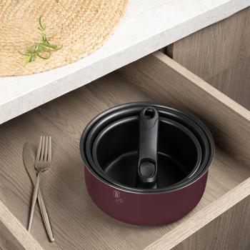 Preview: Pfannen-Set (12-tlg.) aus geschmiedetem Aluminium – Bratpfannen & Töpfe mit abnehmbarem Griff, Titanbeschichtung, Glasdeckeln und Smart Lids