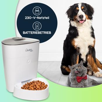 Preview: 2er Smarter Futterspender, WLAN und App zur Steuerung, 4 Liter, für Hunde & Katzen, 1-10 Mahlzeiten am Tag, Napf abnehmbar und leicht zu Reinigen