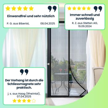 Preview: Magnetischer Insektenschutz-Türvorhang, 210x100cm – Schutz vor Fliegen, Schnaken & Wespen, ohne Bohren, einfache Montage