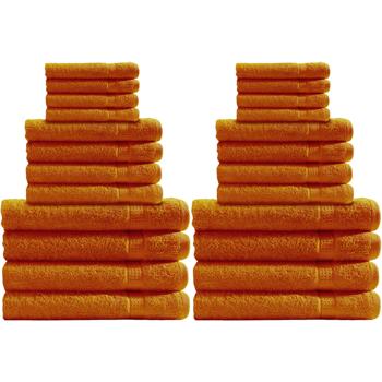 Hawmam Linen Set 12 Asciugamani Viso In Cotone Turco, 33x33 Cm, 600 G/m², Colore Arancione Corallo, Uso Spa E Bagno