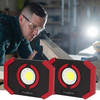 set di 2 luci da lavoro COB LED e power bank, 1000lm, funzionamento a batteria, IP21