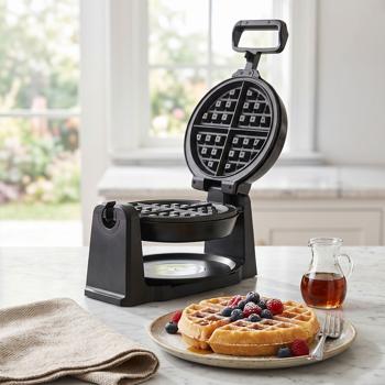 Preview: Stylisches Dreh-Waffeleisen: starke 1000 Watt, rosé-gold, für belgische Waffeln – für fluffige, perfekte Waffeln wie vom Profi