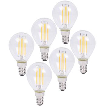 Lot 6 ampoules LED Filament G45 - Lumière chaude dimmable 2500K pour salon chambre - E14 4W 400lm 360° - Classe énergie F