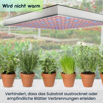 Preview: 2er Professionelle Pflanzen-Wachstumslampe mit 225 LEDs - 250 Lumen, 300x300x35mm – fördert das Wachstum von Pflanzen effektiv & zuverlässig