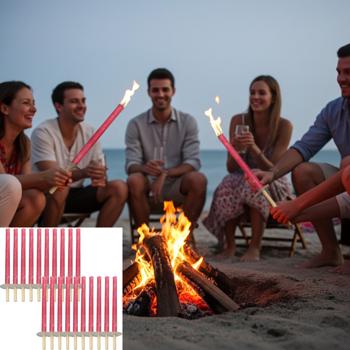Outdoor-Fackelset (20 Stück): 45cm Wachsfackeln mit 75 Min Brenndauer, Holzgriff & Handschutz. Ideal für Garten, Camping & Events