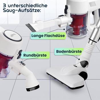 Preview: Leistungsstarker 2in1 Zyklon Staubsauger 500W (15kPa): Hand- & Bodensauger mit HEPA-Filter. 800ml Behälter, 4,9m Kabel - Für Allergiker & Reinigung