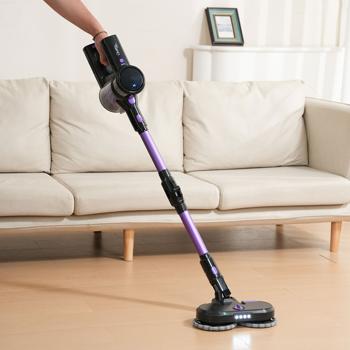 Preview: Aspirapolvere multifunzionale 2n1 a batteria - aspirapolvere ciclonico a mano e a pavimento con accessorio per lo straccio, 23 kPa, filtro HEPA, tuttofare per pavimenti senza macchia