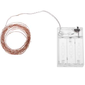 Preview: Microfavole a LED da 5 m - 100 LED bianchi caldi, a batteria - per uso interno, flessibili, durevoli e d’atmosfera - ideali per la decorazione