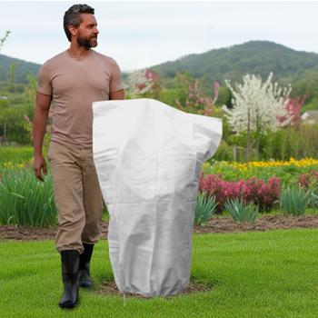 Preview: Sac de protection plantes 110x150 cm - Hivernage optimal gel neige vent - Voile ultra-résistant 50 g/m² - Cordon de serrage polyvalent réutilisable