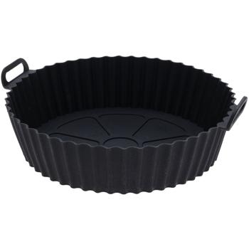 Preview: 2er-Set Silikoneinlage für Heissluftfritteusen, 20,5 x 22,5 cm, schwarz