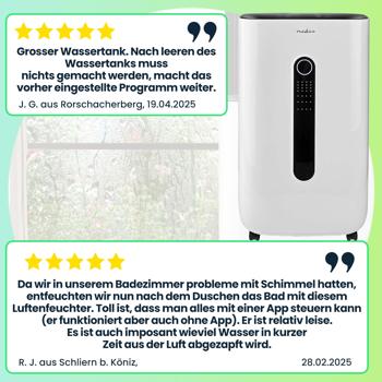 Preview: 5 in 1 SmartLife Luftentfeuchter, 5 Betriebsmodi, 20 l/Tag, Beugt Schimmelbildung vor, optimales Raumklima, 6,5 l Wassertank, per App bedienbar